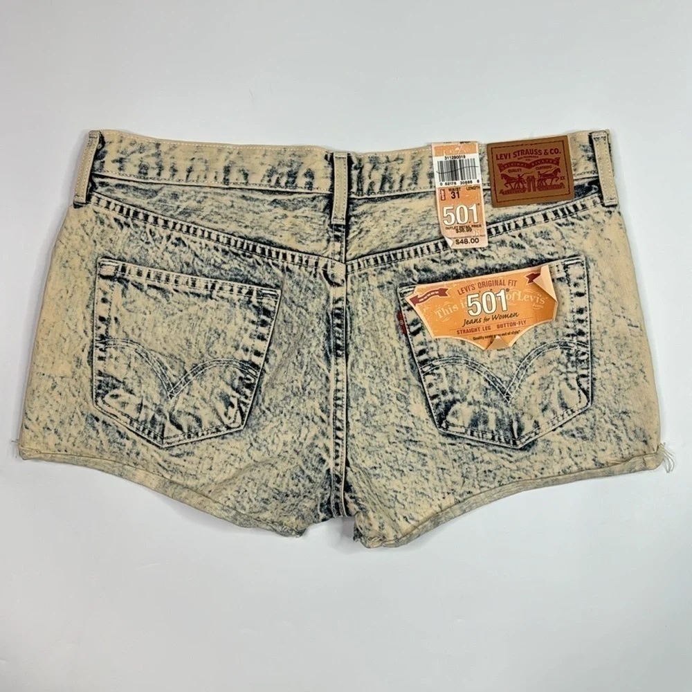 Levi's 501 Straight Button Fly Acid Was Shorts Size 31 NWT